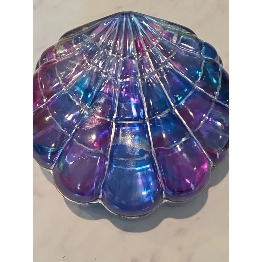 Handmade Resin Clamshell Storage Boxes Trinket Decoration Gift.  1016